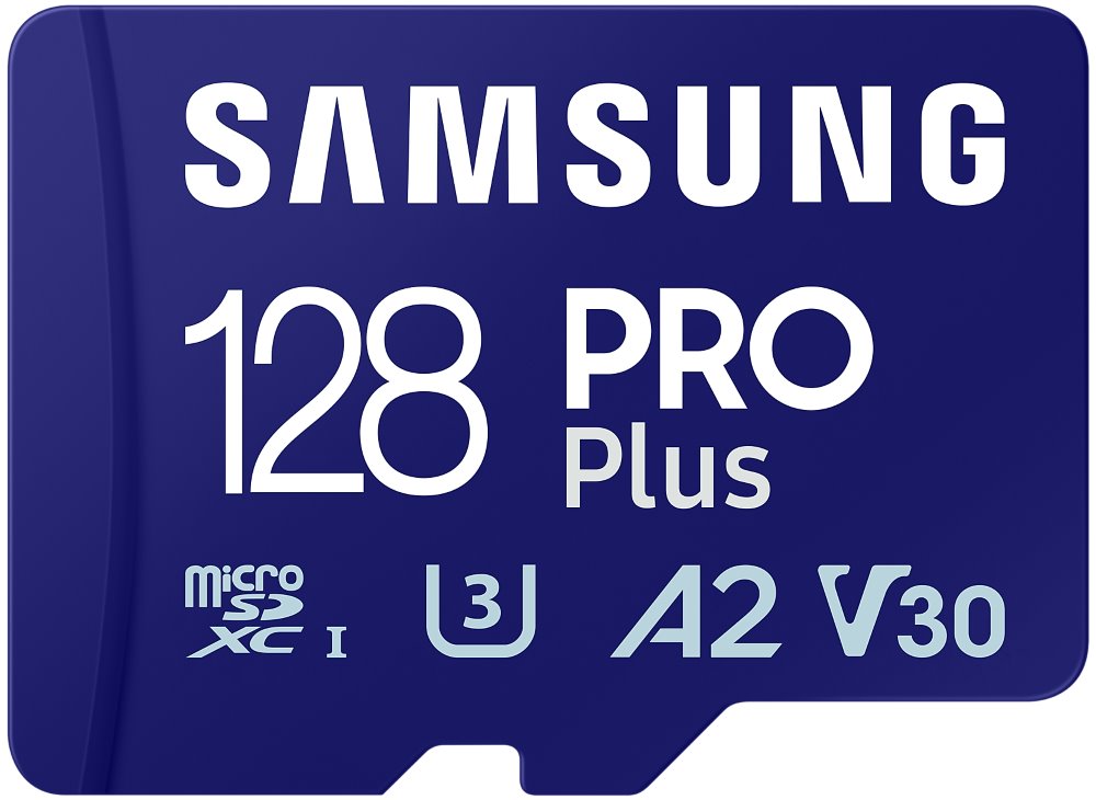 SAMSUNG PRO Plus MicroSDXC 128GB + USB Adaptér / CL10 UHS-I U3 / MB-MD128SB/WW